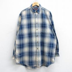 【20%OFF】アバクロンビー 90s 長袖シャツ オンブレチェック ネイビー XL | 古着