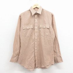 リーバイス 80s 長袖シャツ ビッグE ベージュチェック L | 古着