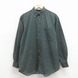 ノーティカ 90s 長袖シャツ 総柄 ネイビー XL | 古着