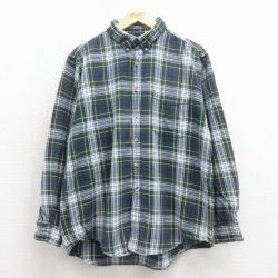 エルエルビーン 90s 長袖シャツ グリーンチェック XL | 古着
