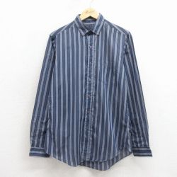 M★古着 リーバイス Levis 長袖 ブランド シャツ メンズ 80年代 80s ボタンダウン 紺 ストライプ 26jan29