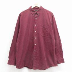 XL★古着 ジェイクルー 長袖 ブランド シャツ メンズ 90年代 90s コットン ボタンダウン エンジ 26feb09