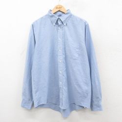 XL★古着 ランズエンド 長袖 ブランド シャツ メンズ 90年代 90s USA製 薄紺 26feb14