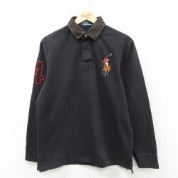 S★古着 ラルフローレン 長袖 ブランド ラガー シャツ メンズ ビッグポニー コットン 黒他 26feb19