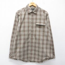 XL★古着 バナナリパブリック 長袖 ブランド シャツ メンズ コットン ベージュ他 チェック 26mar02