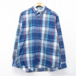 L★古着 リーバイス Levis 長袖 ブランド シャツ メンズ 90年代 90s ボタンダウン 紺他 チェック 26mar02