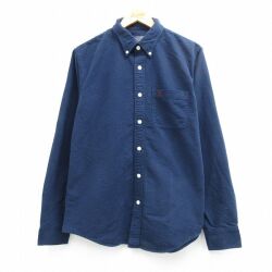 【20%OFF】アバクロンビー 長袖シャツ ワンポイントロゴ ネイビー L | 古着