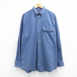 【20%OFF】ランズエンド 90s 長袖シャツ ネイビー XL | 古着