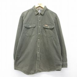 【20%OFF】カーハート 80s 長袖シャツ ワンポイントロゴ グリーン XL | 古着