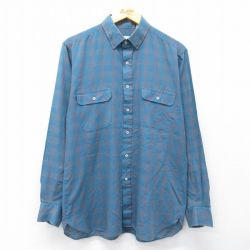 L★古着 リーバイス Levis 長袖 ブランド シャツ メンズ 90年代 90s 薄紺他 チェック 26mar06