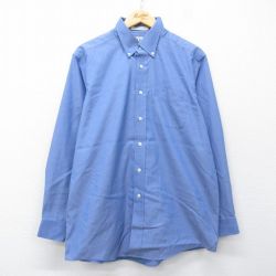 L★古着 エルエルビーン 長袖 ブランド シャツ メンズ 00年代 00s コットン ボタンダウン 薄紺 26mar06