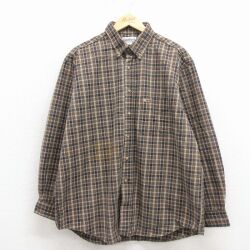 XL★古着 カーハート 長袖 ブランド シャツ メンズ 大きいサイズ コットン ボタンダウン ベージュ系他 チェック 26mar10
