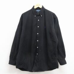 ラルフローレン 90s 長袖シャツ ワンポイント ブラック XL | 古着