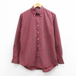 【20%OFF】ランズエンド 90s 長袖シャツ 赤チェック L | 古着
