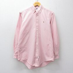 ラルフローレン 90s 長袖シャツ ワンポイントロゴ ピンク L | 古着