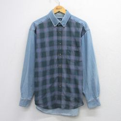 ギャップ 90s 長袖シャツ ネイビーチェック L | 古着