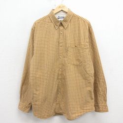 XL★古着 コロンビア 長袖 ブランド シャツ メンズ 00年代 00s コットン ボタンダウン 茶 チェック 26mar23