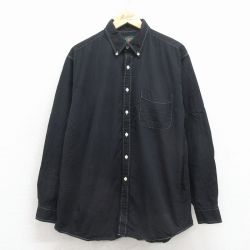 XL★古着 ジェイクルー 長袖 ブランド シャツ メンズ 90年代 90s コットン ボタンダウン 黒 26mar31