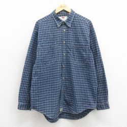 XL★古着 リーバイス Levis 長袖 ブランド シャツ メンズ 00年代 00s コットン 紺他 チェック 26apr02