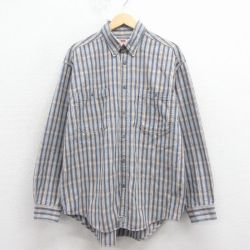 XL★古着 リーバイス Levis 長袖 ブランド シャツ メンズ 00年代 00s コットン 紺他 ストライプ 26apr03