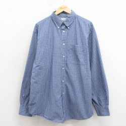XL★古着 ギャップ GAP 長袖 ブランド シャツ メンズ 00年代 00s コットン ボタンダウン 青他 チェック 26apr03