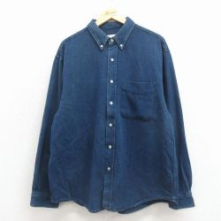 エディーバウアー 00s 長袖シャツ ネイビー XL | 古着