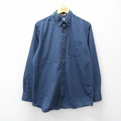 L★古着 エルエルビーン 長袖 ブランド シャツ メンズ 00年代 00s コットン ボタンダウン 紺 26apr14