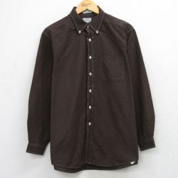 XL★古着 エルエルビーン 長袖 ブランド シャツ メンズ 00年代 00s コットン ボタンダウン 茶他 チェック 26apr20