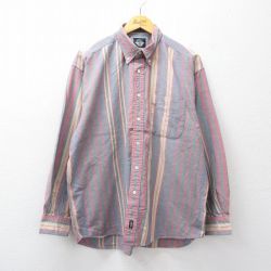 ドッカーズ 90s 長袖シャツ ストライプ ネイビー XL | 古着