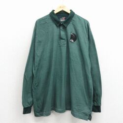 XL★古着 ランズエンド 長袖 ブランド ラガー シャツ メンズ 00年代 00s 緑 26apr28