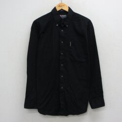 L★古着 ラルフローレン チャップス 長袖 ブランド シャツ メンズ 90年代 90s コットン ボタンダウン USA製 黒 26apr30