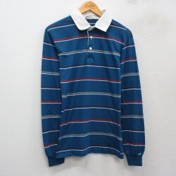 M★古着 リーバイス Levis 長袖 ブランド ラガー シャツ メンズ 80年代 80s USA製 紺他 ボーダー 26apr30