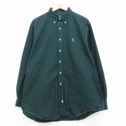 ラルフローレン 90s 長袖シャツ オックスフォード グリーン XL | 古着