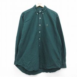 ラルフローレン 90s 長袖シャツ ワンポイントロゴ グリーンチェック XL | 古着