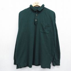 ラルフローレン 90s 長袖ポロシャツ ワンポイントロゴ グリーン XL | 古着