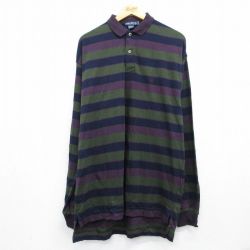 ノーティカ 90s 長袖ポロシャツ ワンポイントロゴ グリーン XL | 古着
