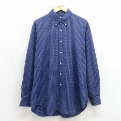 ラルフローレン 90s 長袖シャツ ワンポイントロゴ ネイビーチェック XL | 古着