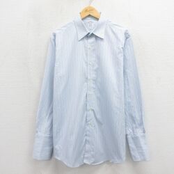 ブルックスブラザーズ 長袖シャツ ストライプ ネイビー XL | 古着