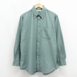 エルエルビーン 90s 長袖シャツ ストライプ グリーン XL | 古着