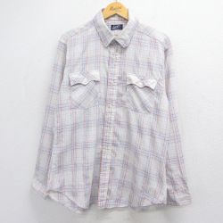 リーバイス 80s 長袖シャツ チェック ホワイト XL | 古着