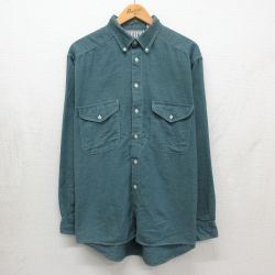 L★古着 リーバイス Levis 長袖 ブランド シャツ メンズ 90年代 90s ロング丈 ボタンダウン USA製 グリーン【spe】 26may18