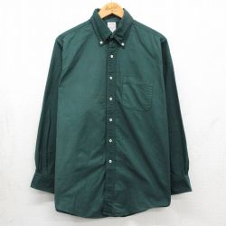 XL★古着 ブルックスブラザーズ 長袖 ブランド シャツ メンズ 90年代 90s コットン ボタンダウン USA製 グリーン ストライプ【spe】 26may18