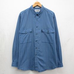 リーバイス 90s 長袖シャツ ストライプ ライトブルー XL | 古着