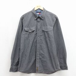 トミーヒルフィガー 90s 長袖シャツ グレー L | 古着
