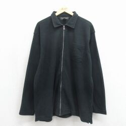 XL★古着 バナナリパブリック 長袖 フルジップ トップス メンズ 00年代 00s コットン ブラック 26may21