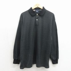 ノーティカ 90s 長袖ポロシャツ ワンポイントロゴ ブラック メンズL相当 | 古着