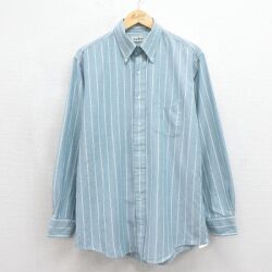 エルエルビーン 90s 長袖シャツ ストライプ ライトブルー メンズXL相当 | 古着