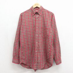 ブルックスブラザーズ 80s 長袖シャツ 6ボタン レッドチェック メンズL相当 | 古着