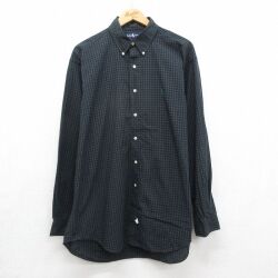 ラルフローレン 90s 長袖シャツ ワンポイントロゴ ネイビーチェック メンズXL相当 | 古着