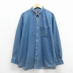 ラルフローレン 90s 長袖シャツ ワンポイントロゴ ネイビー メンズXL相当 | 古着